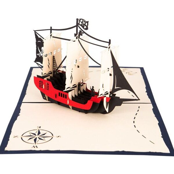 Klappkarte: Piratenschiff
