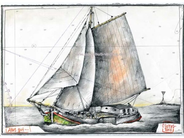 Postkarte: Alles Gut-Segelboot Postkarte: Alles Gut Segelboot