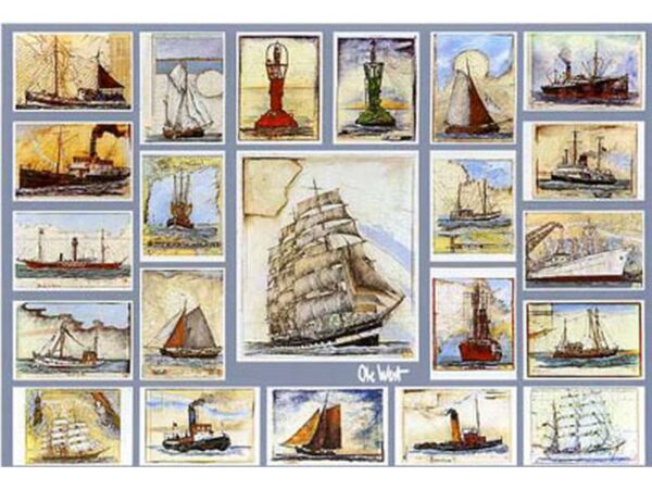 Postkarte: Schmuckblatt Schiffe Postkarte: Schmuckblatt Schiffe