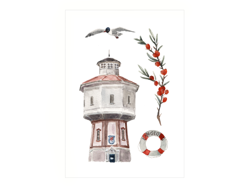 Postkarte: Wasserturm Postkarte: Wasserturm