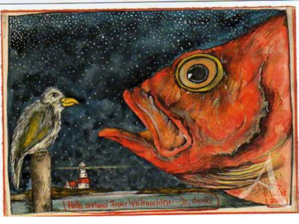 Postkarte: Weihnachten: Hallo erstmal frohe Weihnachten Postkarte: Weihnachten: Hallo erstmal frohe Weihnachten