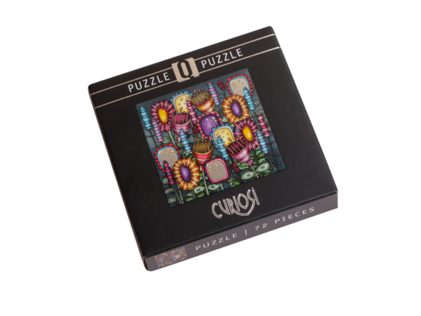 Q-Puzzle: Silber - Bunte Blumen Q Puzzle: Silber Bunte Blumen
