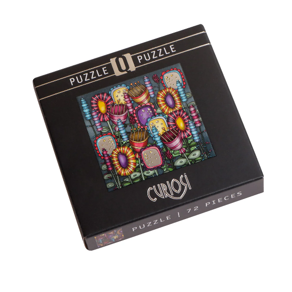 Q-Puzzle: Silber - Bunte Blumen Q Puzzle: Silber Bunte Blumen