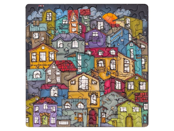 Q Puzzle: Silber Häuser