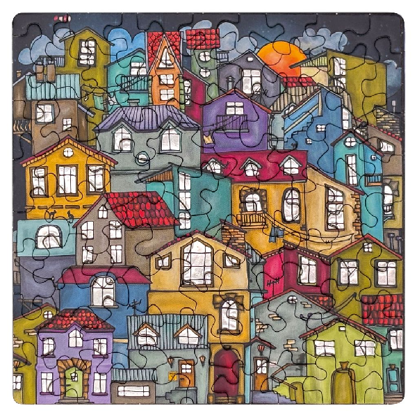 Q Puzzle: Silber Häuser