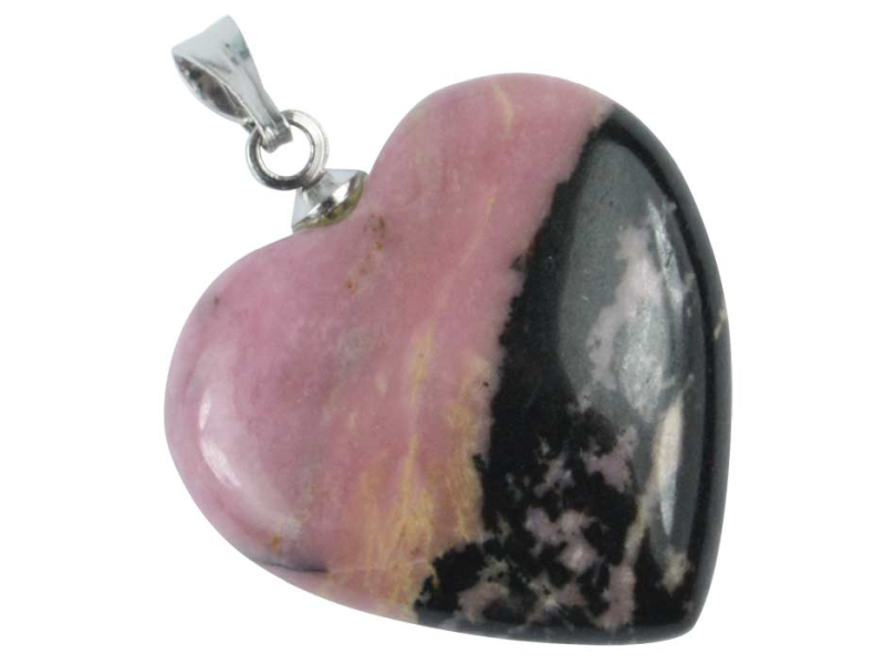 HErzanhänger aus Edelstein: GRhodonit (20 mm)