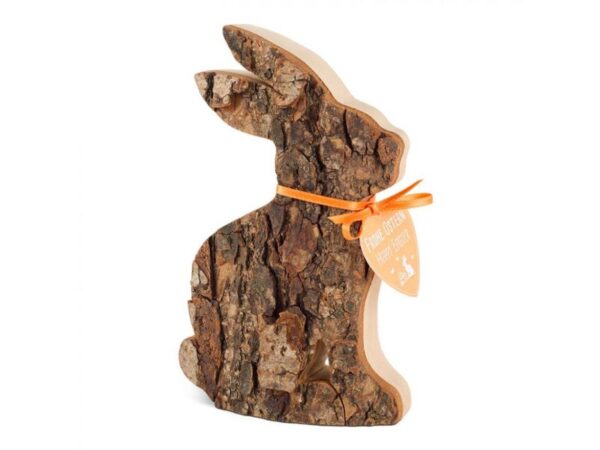 Holzfigur: Rindenhase: 15cm