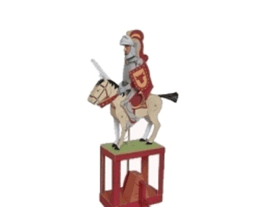 Papiermaschiene: Roter Ritter
