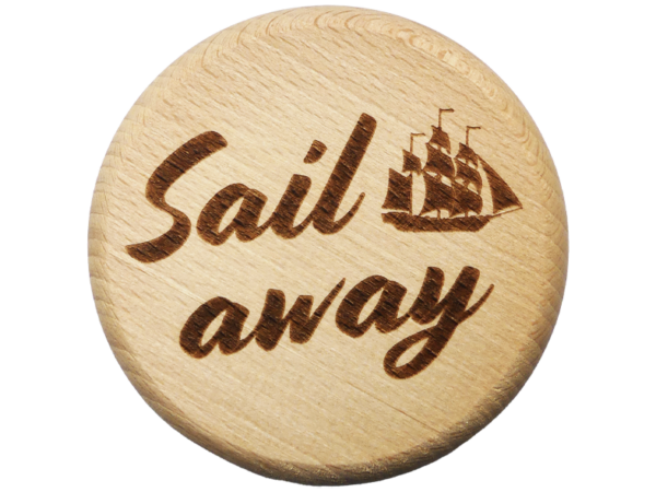Glasdeckel aus Holz - Motiv: Sail away