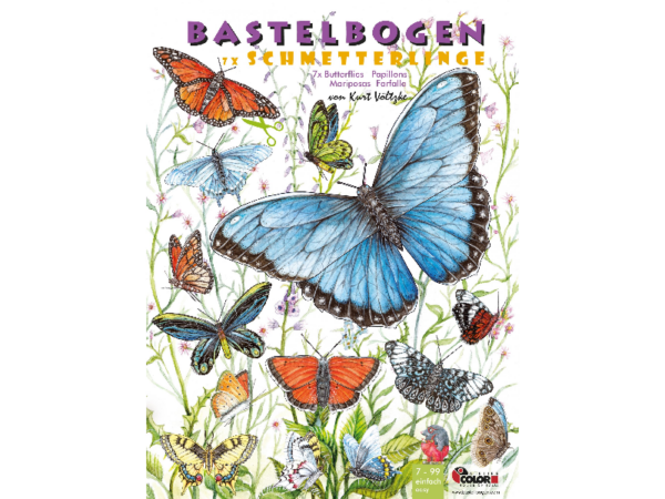 Schmetterlinge Bastellbogen aus Papier - Motiv: Schmetterlinge