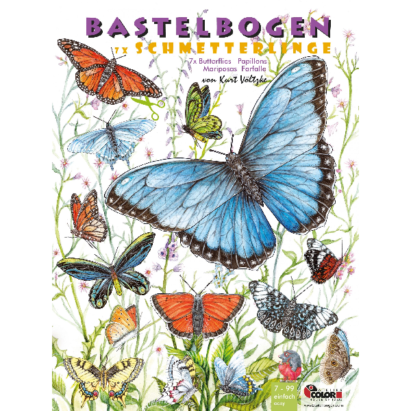 Schmetterlinge Bastellbogen aus Papier - Motiv: Schmetterlinge