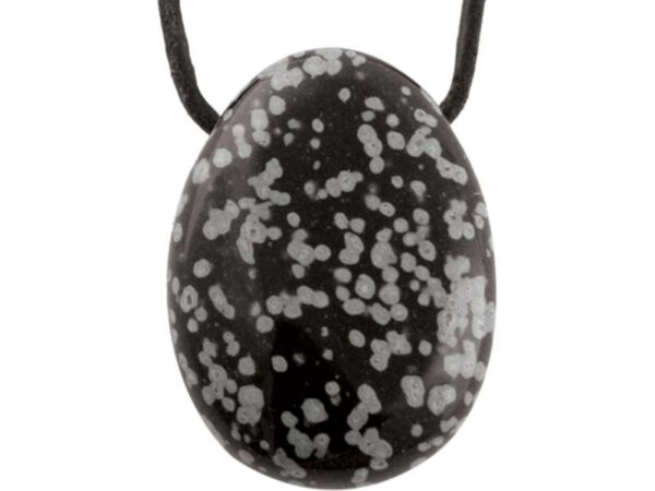 Anhänger Edelstein: Schneeflocken Obsidian