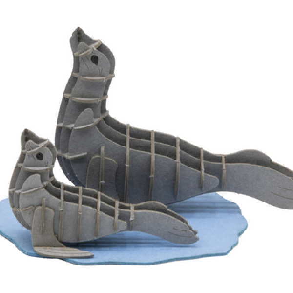 Seehunde Fridolin - 3D Papiermodell - Motiv: Seehunde