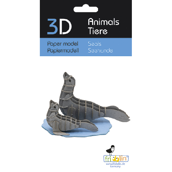 Seehunde Fridolin - 3D Papiermodell - Motiv: Seehunde