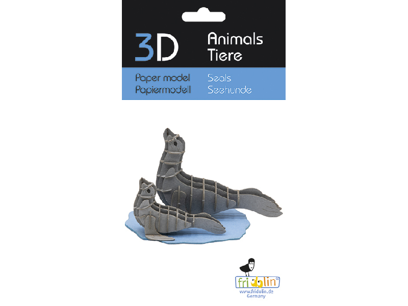 Seehunde Fridolin - 3D Papiermodell - Motiv: Seehunde