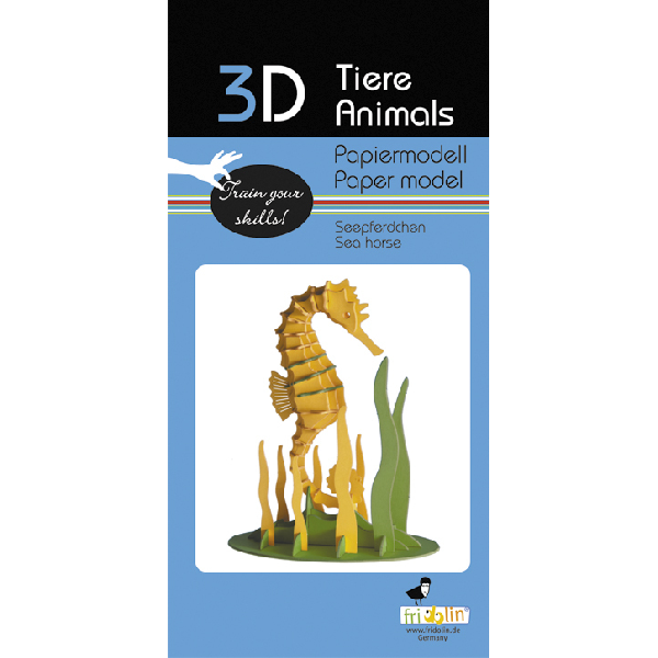 Seepferdchen Fridolin - 3D Papiermodelle - Motiv: Seepferdchen