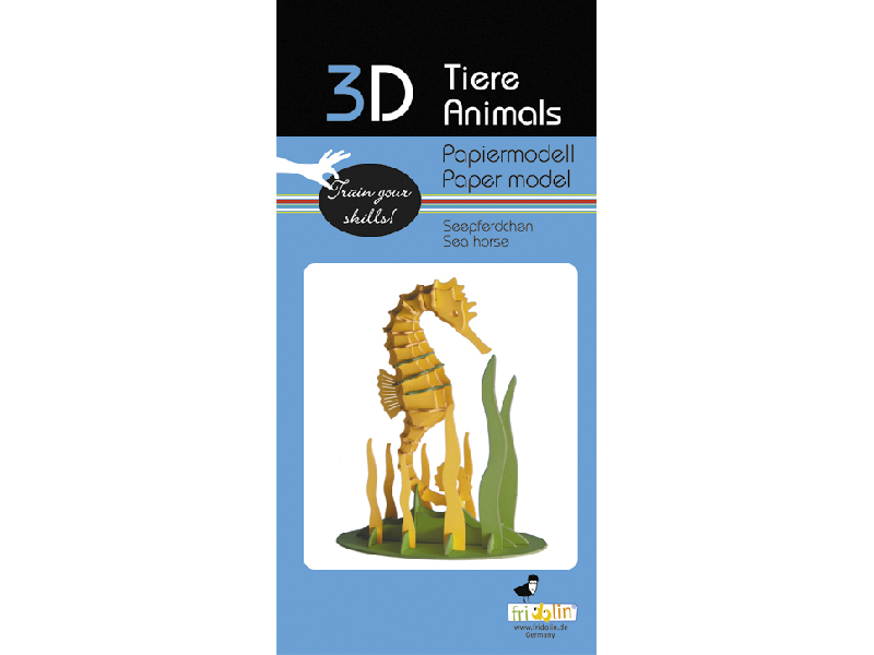 Seepferdchen Fridolin - 3D Papiermodelle - Motiv: Seepferdchen
