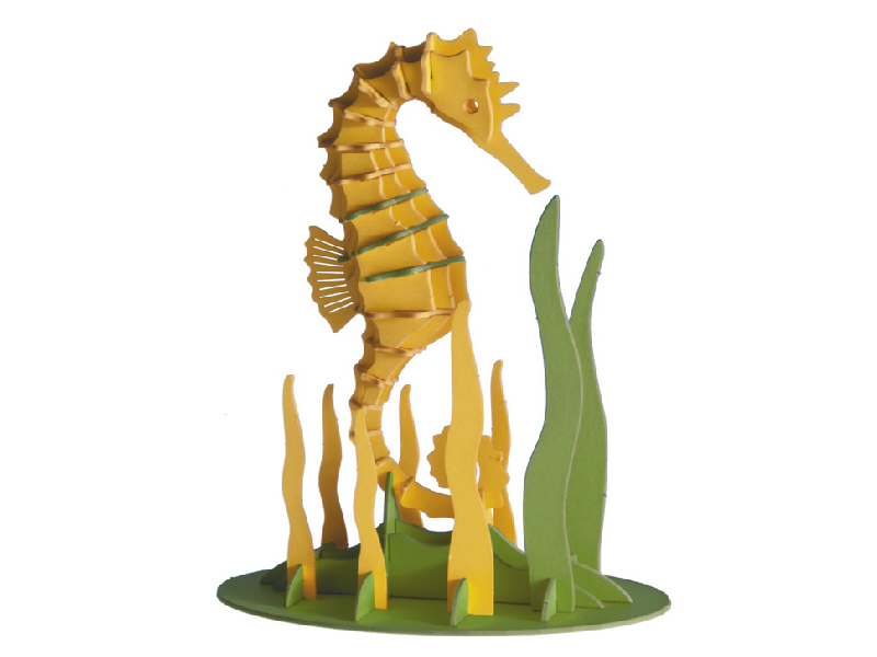 Seepferdchen Fridolin - 3D Papiermodelle - Motiv: Seepferdchen