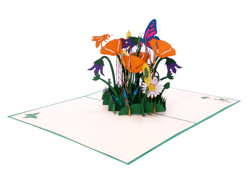 Klappkarte: Sommerblumen