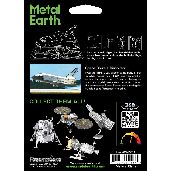 Space Shuttle Discovery, farbig Metall Earth - 3D Metallbausatz - Motiv: Space Shuttle Discovery, farbig