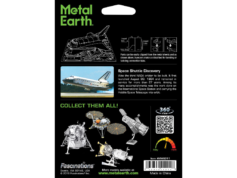 Space Shuttle Discovery, farbig Metall Earth - 3D Metallbausatz - Motiv: Space Shuttle Discovery, farbig