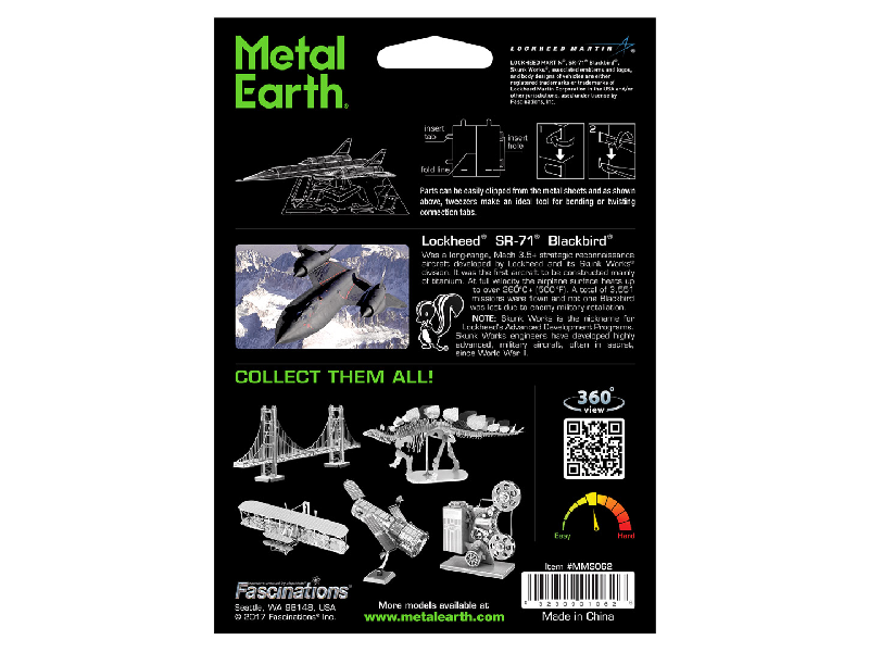 Metal Earth - Metallbausatz - Motiv: SR71 Blackbird
