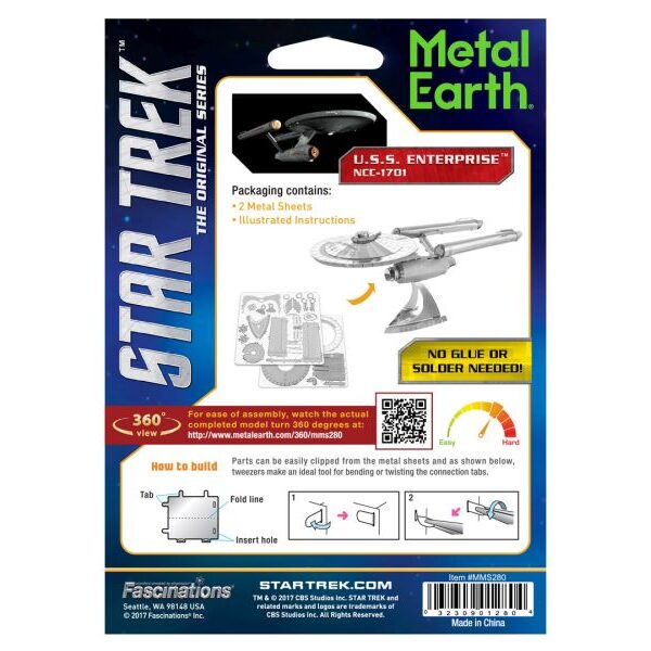 Metal Earth - Metallbausatz: Star Trek: Starship Enterprise NCC 1701 (Kirk)