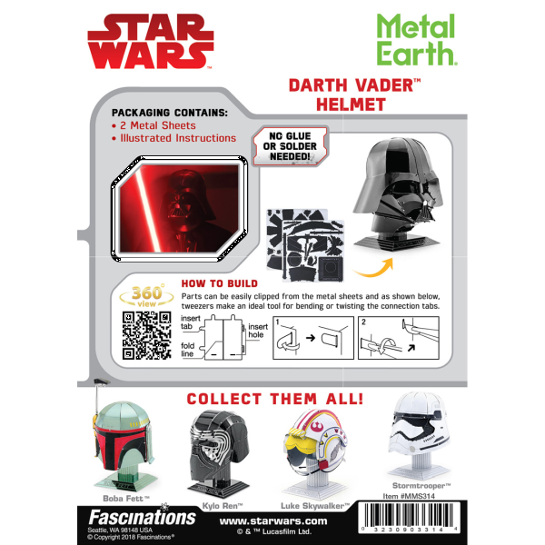 Metal Earth - Metallbausatz: Star Wars: Darth Vader Helm
