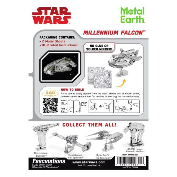 Star Wars: Millenium Falcon Metal Earth - Metallbausatz: Star Wars: Millenium Falcon