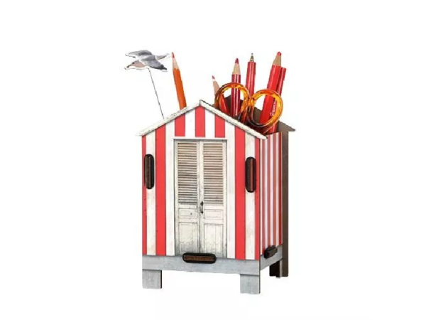 Stiftebox Strandhaus rot