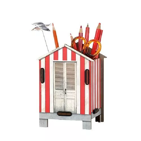 Stiftebox Strandhaus rot