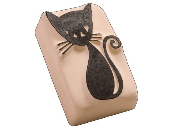 Tattoo Stein Katze schwarz (mittel)