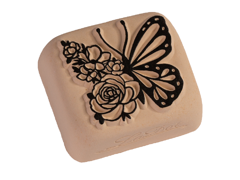 Tattoo Stein Schmetterling Rose (groß)