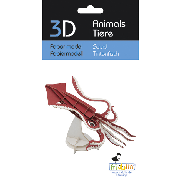 Fridolin - 3D Papiermodell - Motiv: Tintenfisch