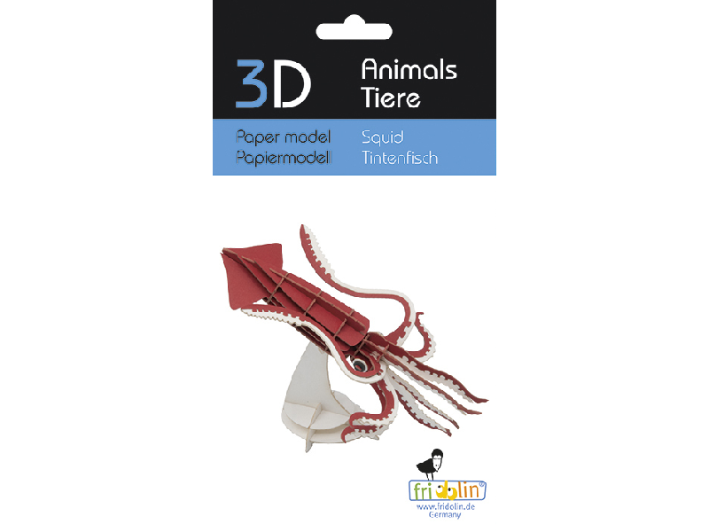 Tintenfisch Fridolin - 3D Papiermodell - Motiv: Tintenfisch