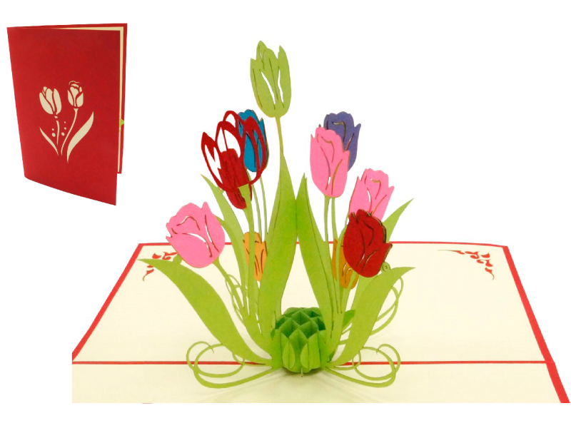 Klappkarte: Tulpen