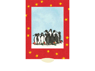 Bärenpresse - Lebende Karte - Motiv: Weihnachts Pinguine