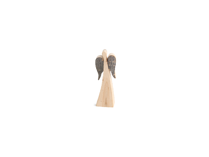 Holzfigur: Wende Engel stehend