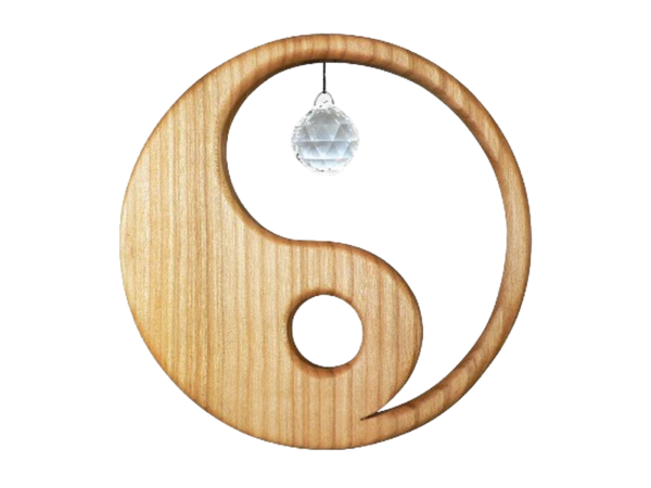 Holz und Kristall - Motiv: Yin Yang