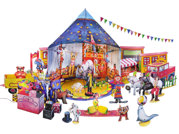 Bastellbogen aus Papier - Motiv: Zirkus