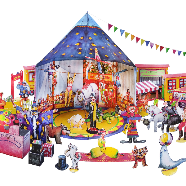 Bastellbogen aus Papier - Motiv: Zirkus