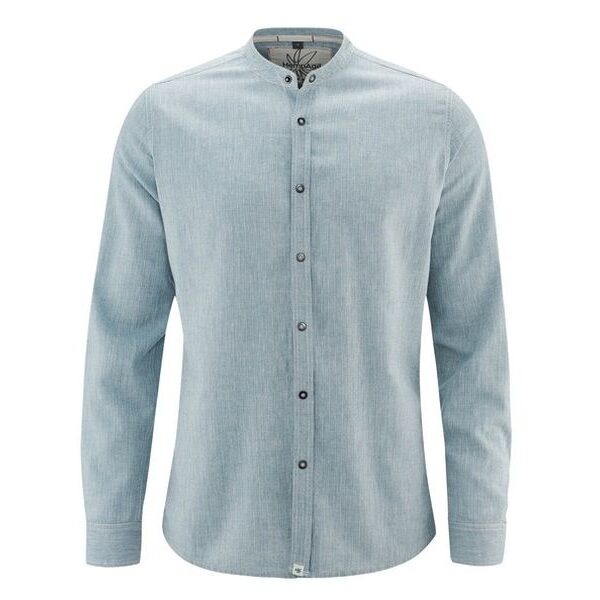 Hemd mit Stehkragen und Druckknöpfen