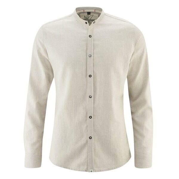 Hemd mit Stehkragen und Druckknöpfen