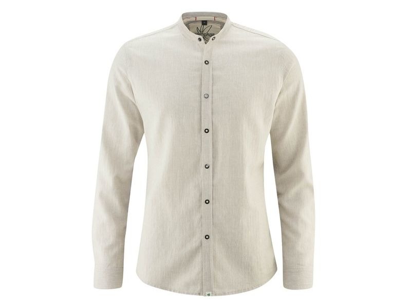Hemd mit Stehkragen und Druckknöpfen