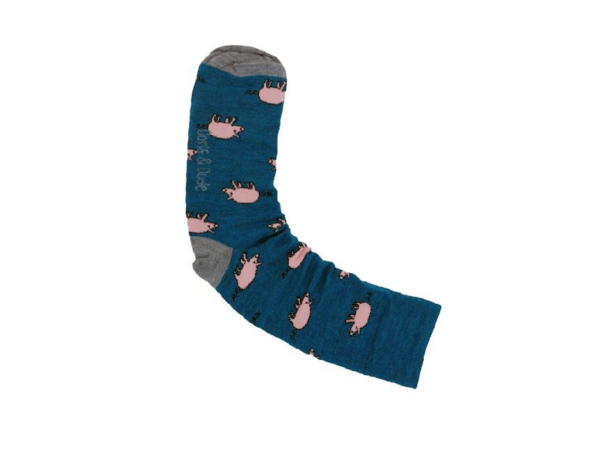 Merinowolle-Socken: Schweine