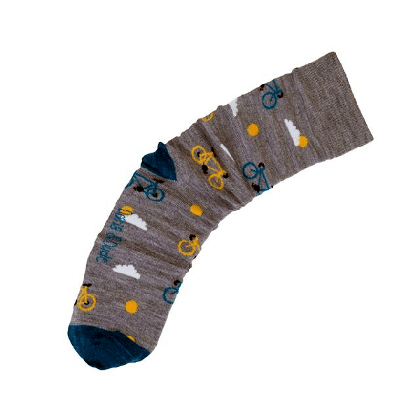 Merinowolle-Socken: Fahrräder