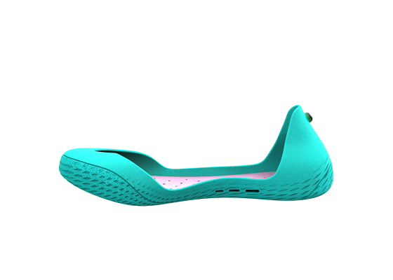 Türkis mit rosafarbigen Innensohle