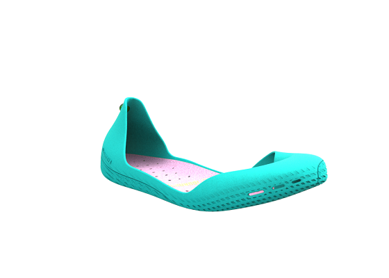 Türkis mit rosafarbigen Innensohle