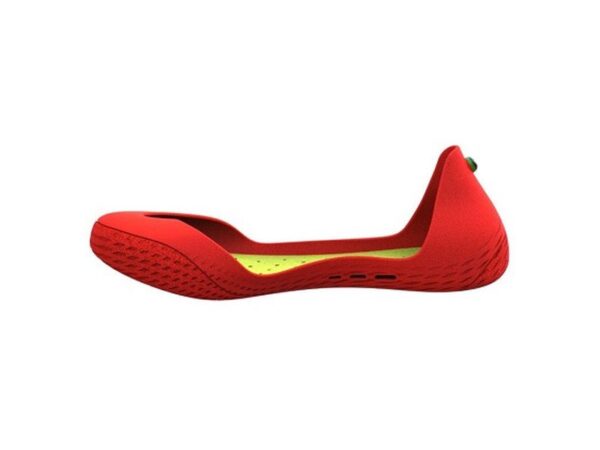 Paprikarot mit gelbgrüner Innensohle