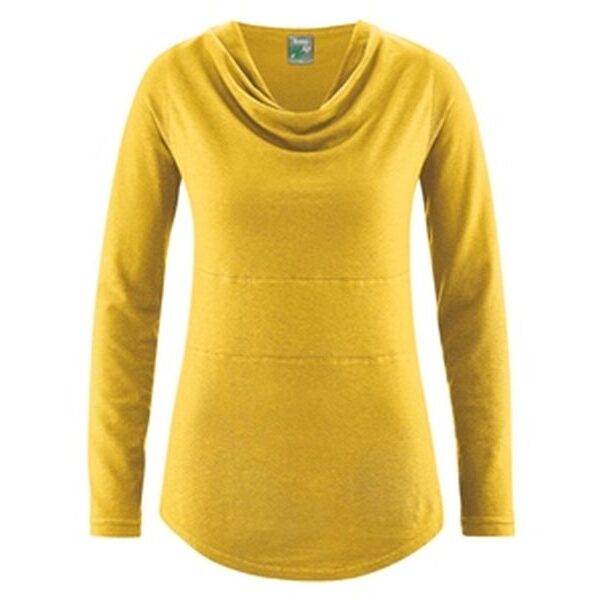 Langarmshirt mit Wasserfallkragen